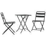 vidaXL Ensemble bistro de jardin 3 pc Anthracite Acier