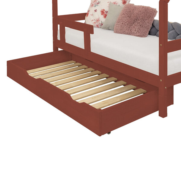 Tiroir de lit 90 x 190 avec sommier BUDDY - rouge brique