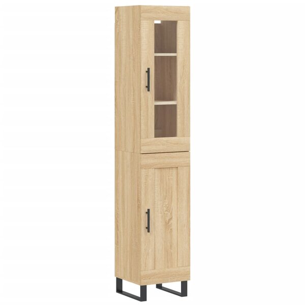 vidaXL Buffet haut Chêne sonoma 34 5x34x180 cm Bois d'ingénierie