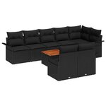 vidaXL Ensemble de canapé de jardin avec stockage 9 Pièces Noir polyrotin