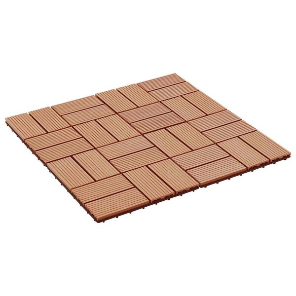 vidaXL Carreau de terrasse 22 Pièces Teck 30 x 30 cm WPC