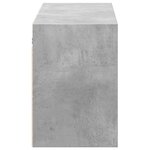vidaXL Meuble TV mural avec lumières LED gris béton 130x31x45 cm
