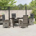 vidaXL Ensemble de salle à manger pour jardin 5 Pièces Gris Poly rotin