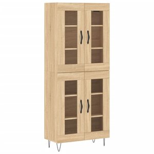 vidaXL Buffet haut Chêne sonoma 69 5x34x180 cm Bois d'ingénierie