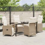 vidaXL Ensemble de salle à manger pour jardin 5 Pièces Beige Poly rotin