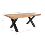 Table basse en chêne huilé avec bord ondulé 70 x 120 x 50 cm