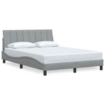 vidaXL Cadre de lit sans matelas gris clair 140x190 cm tissu