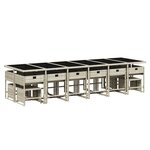 vidaXL Ensemble à manger de jardin et coussins 17 Pièces gris clair rotin