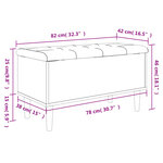 vidaXL Banc de rangement blanc 82x42x46 cm bois d'ingénierie