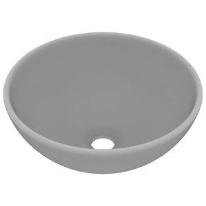 vidaXL Lavabo rond de luxe de salle Gris clair mat 32 5x14cm Céramique