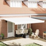 vidaXL Auvent Blanc 4 5 × 3 m Polyester et métal