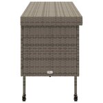 vidaXL Boîte de rangement de jardin et roues gris résine tressée
