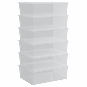 vidaXL Boîtes de rangement en plastique 6 Pièces 25 L empilables
