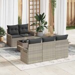 vidaXL Ensemble de canapé de jardin 6 Pièces Gris clair 55 x 55 x 37 cm