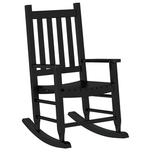 vidaXL Chaise à bascule enfants noir bois de peuplier massif