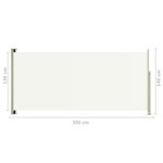 vidaXL Auvent latéral rétractable de patio 140x300 cm Crème