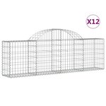 vidaXL Paniers à gabions arqués 12 Pièces 200x30x60/80 cm Fer galvanisé