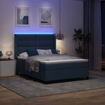 vidaXL Lit à ressorts avec matelas Bleu 140 x 200 cm tissu