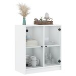 vidaXL Armoire latérale avec portes en verre blanc 68x37x75 5 cm