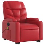 vidaXL Fauteuil inclinable de massage électrique rouge similicuir