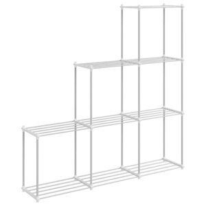 vidaXL Étagère tubulaire Blanc 129 x 27 x 132 cm Aluminium