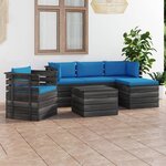 Vidaxl salon palette de jardin 6 pièces avec coussins bois de pin massif
