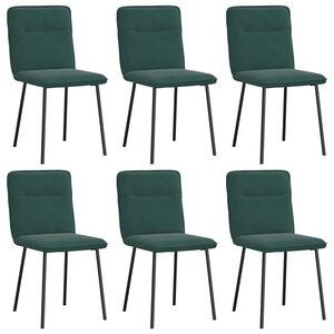 vidaXL Chaises à manger lot de 6 vert foncé velours