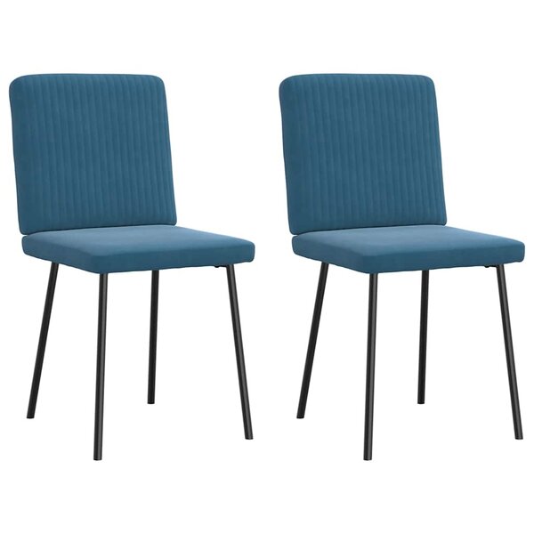 vidaXL Chaises à manger lot de 2 Bleu Velours