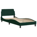 vidaXL Cadre de lit Dover vert foncé 90x190 cm velours