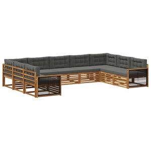 vidaXL Ensemble de canapés d'extérieur 9 Pièces Naturel et Anthracite