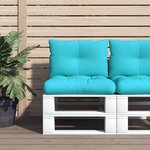 vidaXL Coussins de palette lot de 2 turquoise tissu Oxford