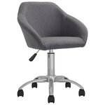 vidaXL Chaises pivotantes à manger lot de 2 gris clair tissu