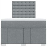 vidaXL Sommier à lattes de lit avec matelas Gris clair 120x200cm Tissu