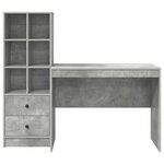 vidaXL Bureau avec tiroir 2 Pièces Gris béton