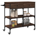 vidaXL Chariot de cuisine chêne marron 105x42x95 cm bois d'ingénierie