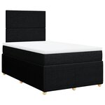 vidaXL Sommier à lattes de lit avec matelas noir 120x190 cm tissu