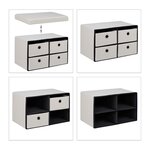 Banquette pliable multifonction avec 4 tiroirs rangement efficace 100 x 40 x 45 cm en tissu crème 13_0011160