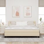 vidaXL Lit à ressorts avec matelas & LED crème 180x200 cm Tissu