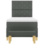 vidaXL Lit à ressorts avec matelas Gris foncé 90 x 200 cm tissu