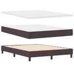 vidaXL Lit boxspring avec matelas Marron foncé 140 x 200 cm tissu