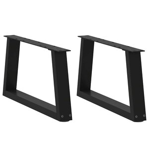 vidaXL Pieds de table basse en forme de V  2 pièces  noir  50 x (30-31 3) cm  acier