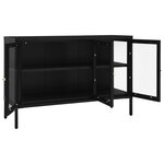 vidaXL Buffet Noir 105x35x70 cm Acier et verre