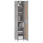 vidaXL Buffet haut Gris béton 34 5x34x180 cm Bois d'ingénierie