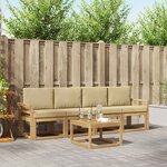 vidaXL Ensemble de canapés d'extérieur 5 Pièces Blanc et Beige