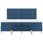 vidaXL Lit à Sommier avec Matelas & Banc Bleu 200x200 cm Tissu
