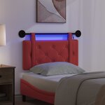 vidaXL Tête de lit suspendue Avec lumière LED Rouge Simili cuir