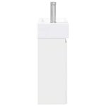 vidaXL Meuble de salle de bain avec robinet Blanc brillant