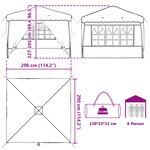 vidaXL Tente de fête pop-up 288 x 288 x 245 cm Terre cuite
