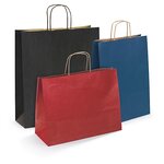 Sac kraft vergé noir à poignées torsadées raja 40 x 47 x 19 cm (lot de 100)