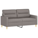 vidaXL Canapé 2 places avec oreillers décoratifs taupe 140 cm tissu